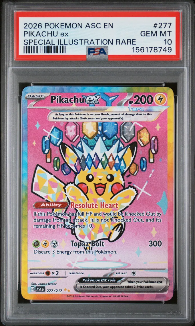 2026 #277 Pikachu EX PSA 10 Asc
