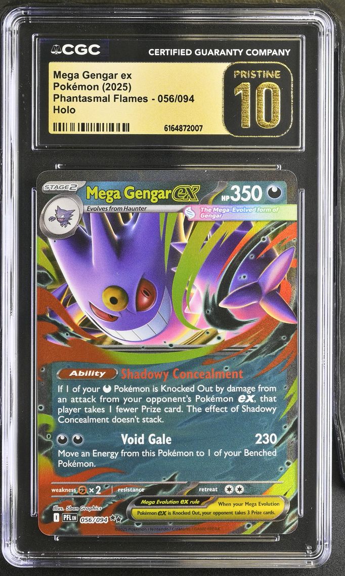 2025 #056 Mega Gengar ex CGC 10 Pristine Phantasmal Flames - PFL EN - English