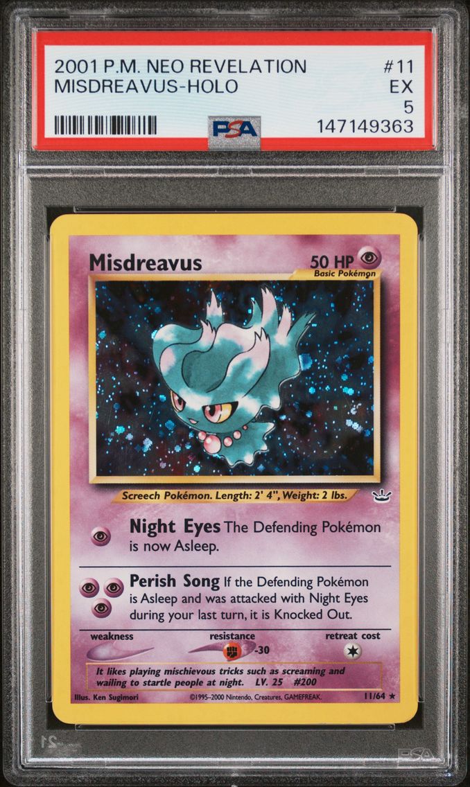 2001 #11 Misdreavus-Holo PSA 5 Neo Revelation