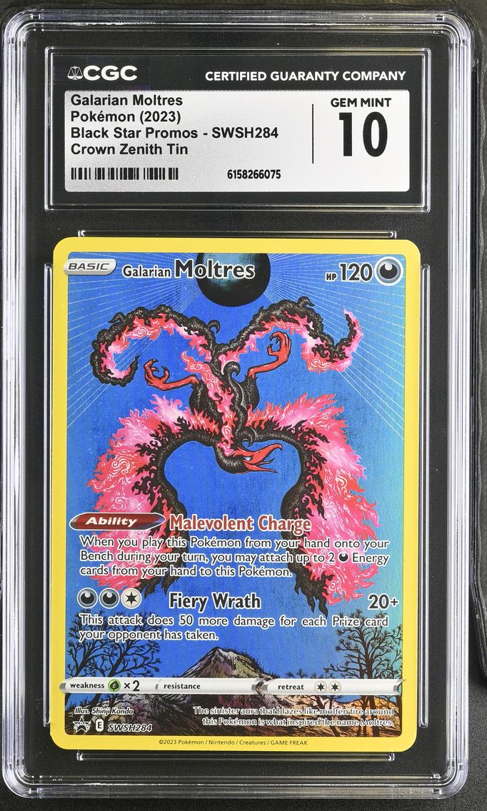 2023 #SWSH284 Galarian Moltres CGC 10 Black Star Promos - Sword & Shield - English