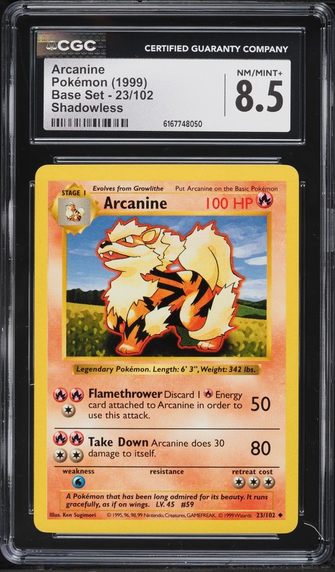 1999 #23 Arcanine CGC 8.5 Pokemon Base Set Shadowless