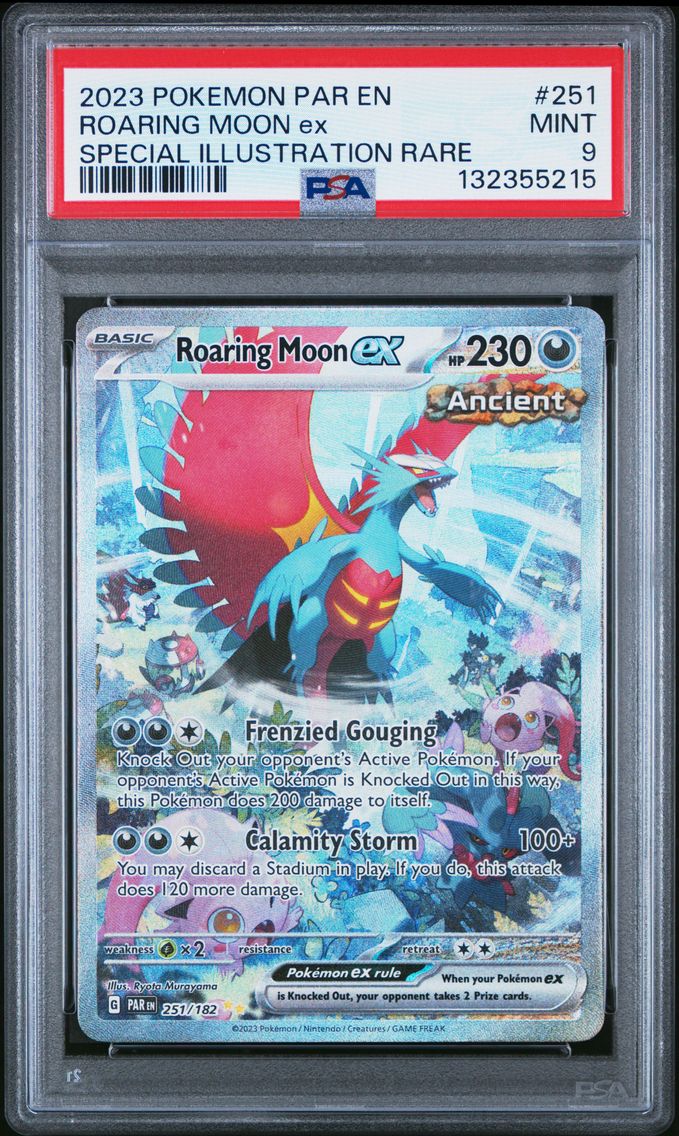 2023 #251 Roaring Moon EX PSA 9 Par EN-Paradox Rift Pokemon