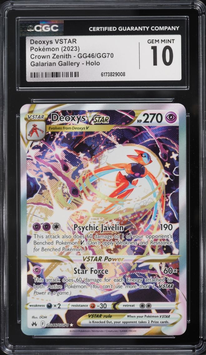 2023 Pokemon Sword & Shield Crown Zenith Alt Art Deoxys VSTAR #GG46 CGC 10 GEM MINT