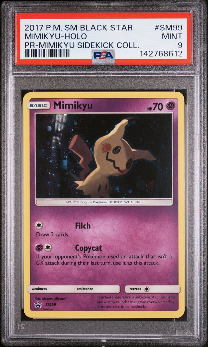2017 #SM99 Mimikyu-Holo PSA 9 SM Black Star Promo Pokemon