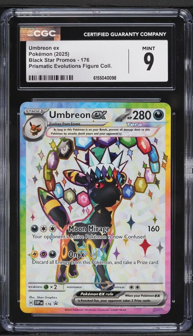 2025 Pokemon SV Promo Prismatic Evolutions Figure Collection Full Art Umbreon EX #176 CGC 9