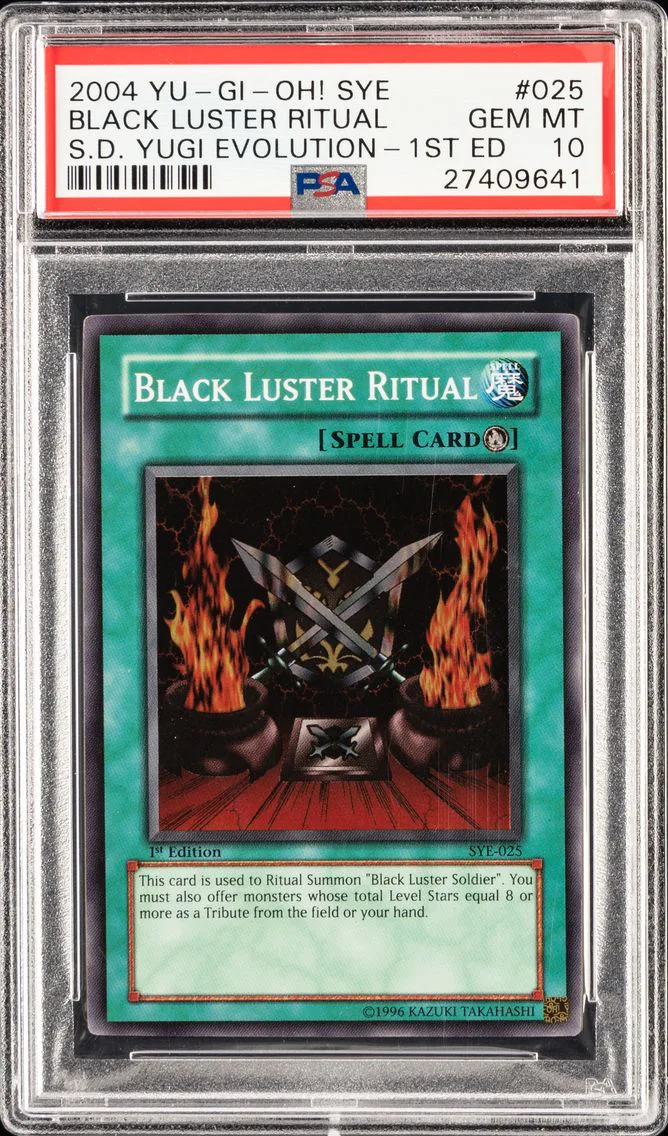 2004 YU-GI-OH STARTER DECK YUGI 1ST EDITION BLACK LUSTER RITUAL SDY-025 PSA 10