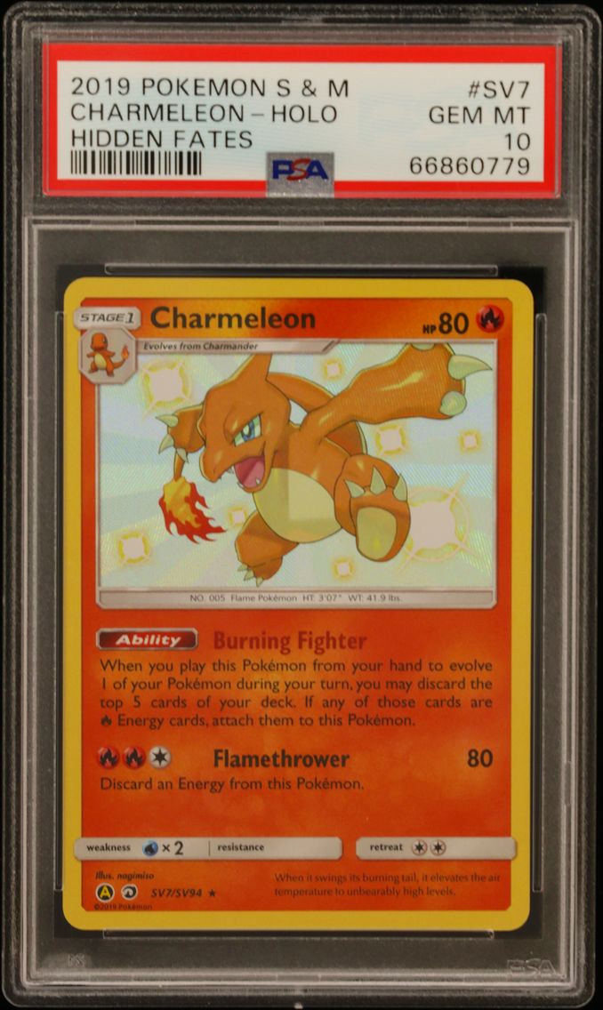 2019 #SV7 Charmeleon-Holo PSA 10 Sun & Moon Hidden Fates