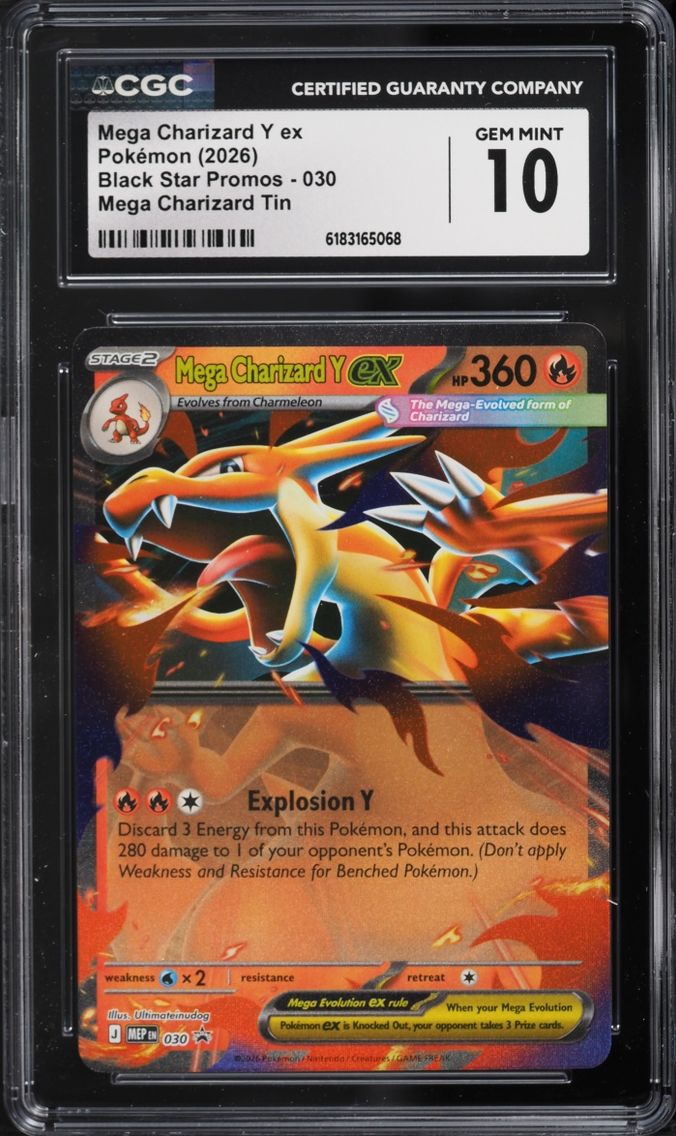 2026 Pokemon Mega Evolution Promo Tin Mega Charizard Y EX #30 CGC 10 GEM MINT