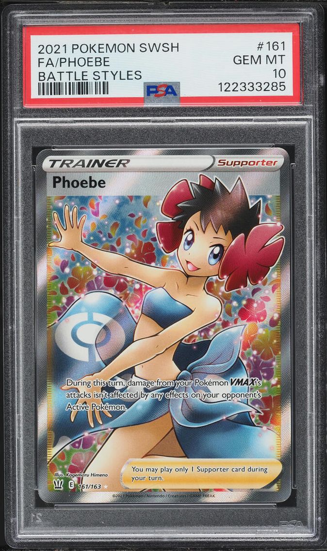 2021 #161 Phoebe PSA 10 Pokemon Sword & Shield Battle Styles Full Art