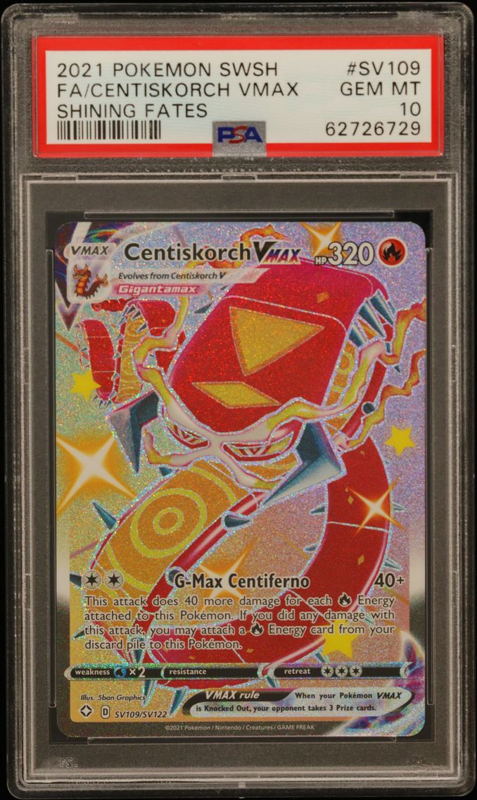 2021 #SV109 Full Art/Centiskorch Vmax PSA 10 Sword & Shield Shining Fates