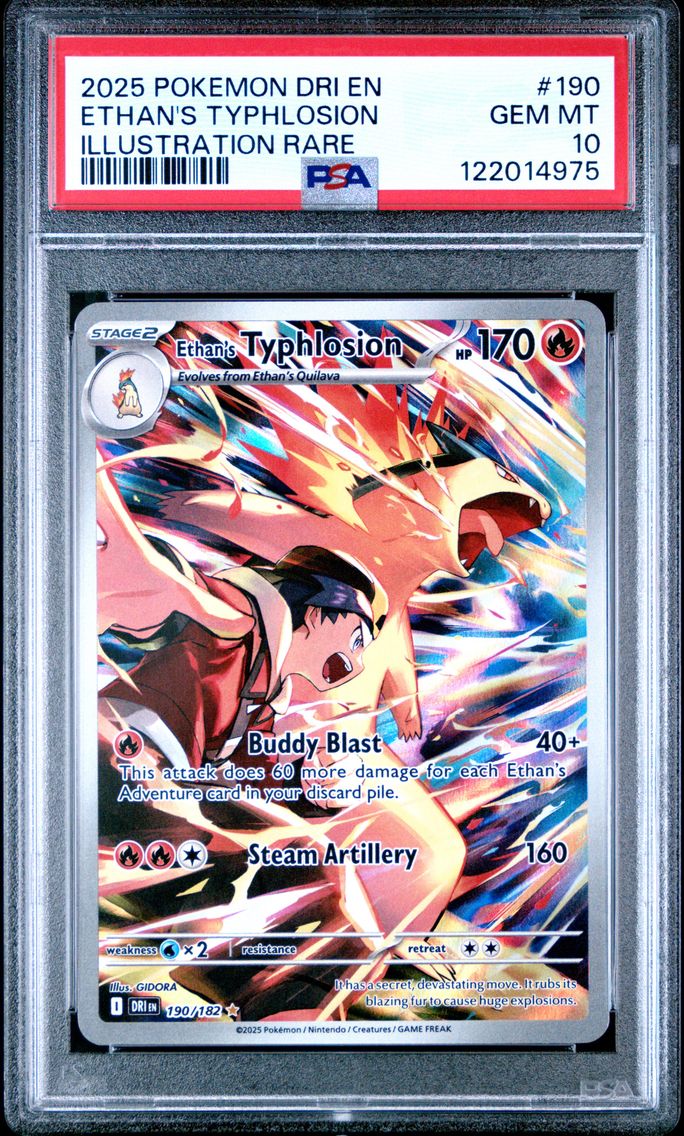 2025 #190 Ethan's Typhlosion PSA 10 Dri EN-Destined Rivals