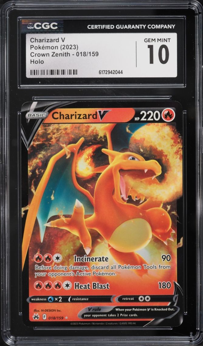 2023 Pokemon Sword & Shield Crown Zenith Holo Charizard V #18 CGC 10 GEM MINT