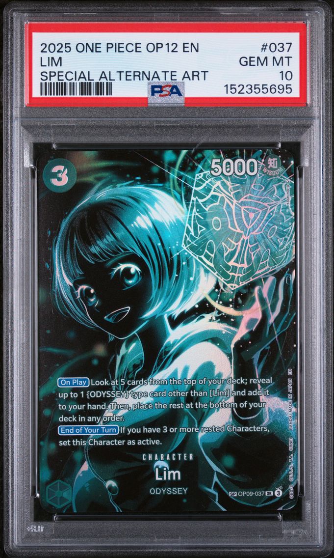 2025 #037 Lim PSA 10 One Piece OP12-Legacy of the Master