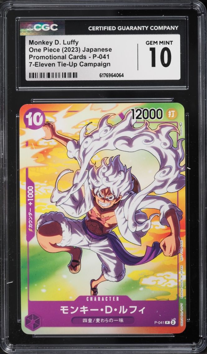 2023 #P-041 Monkey D. Luffy CGC 10 One Piece Japanese Promo 7-Eleven Tie-Up Campaign