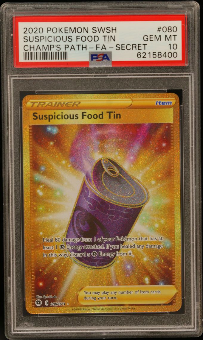 2020 #080 Full Art/Suspicious Food Tin PSA 10 Sword & Shield Champion's Path