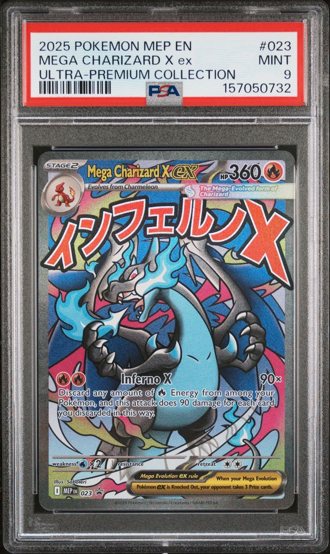 2025 #023 Mega Charizard X EX PSA 9 Mep EN-Me Black Star Promo