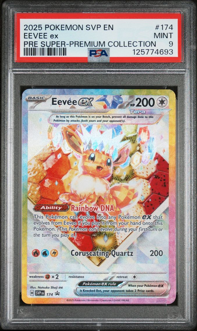 2025 #174 Eevee EX PSA 9 Svp EN-SV Black Star Promo
