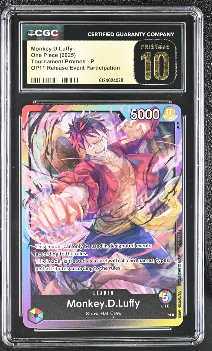 2025 #P Monkey D. Luffy CGC 10 Pristine Tournament Promos - English