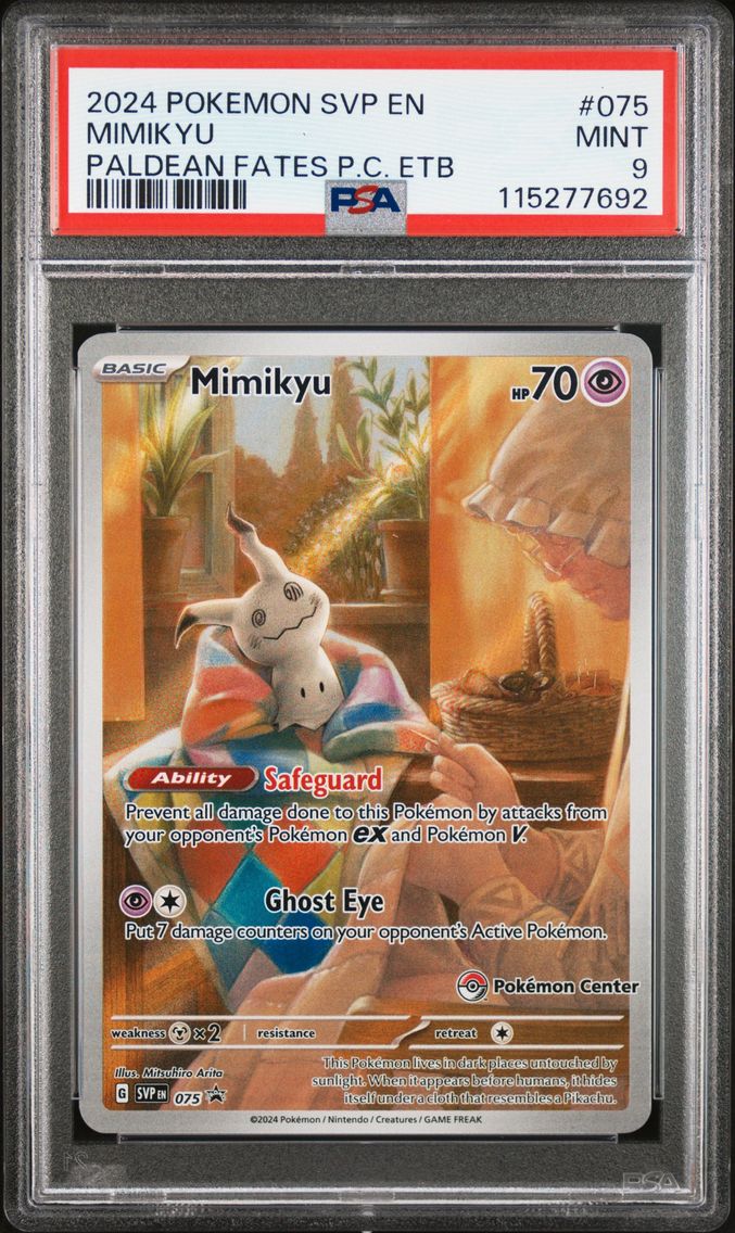 2024 #075 Mimikyu PSA 9 Svp EN-SV Black Star Promo Pokemon