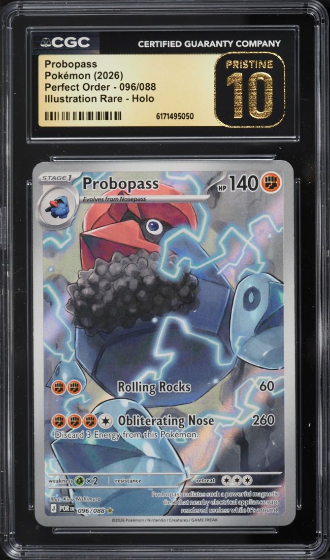 2026 Pokemon Mega Evolution Perfect Order IR Probopass #96 CGC 10 PRISTINE
