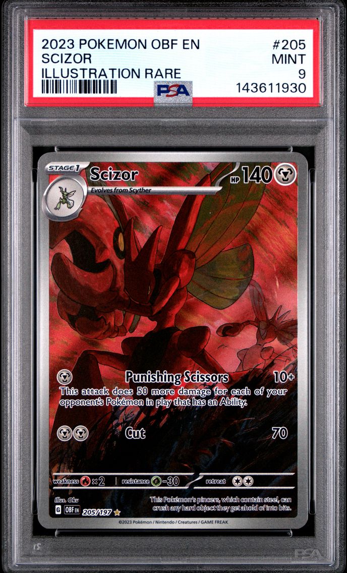2023 #205 Scizor PSA 9 Obf EN-Obsidian Flames Pokemon