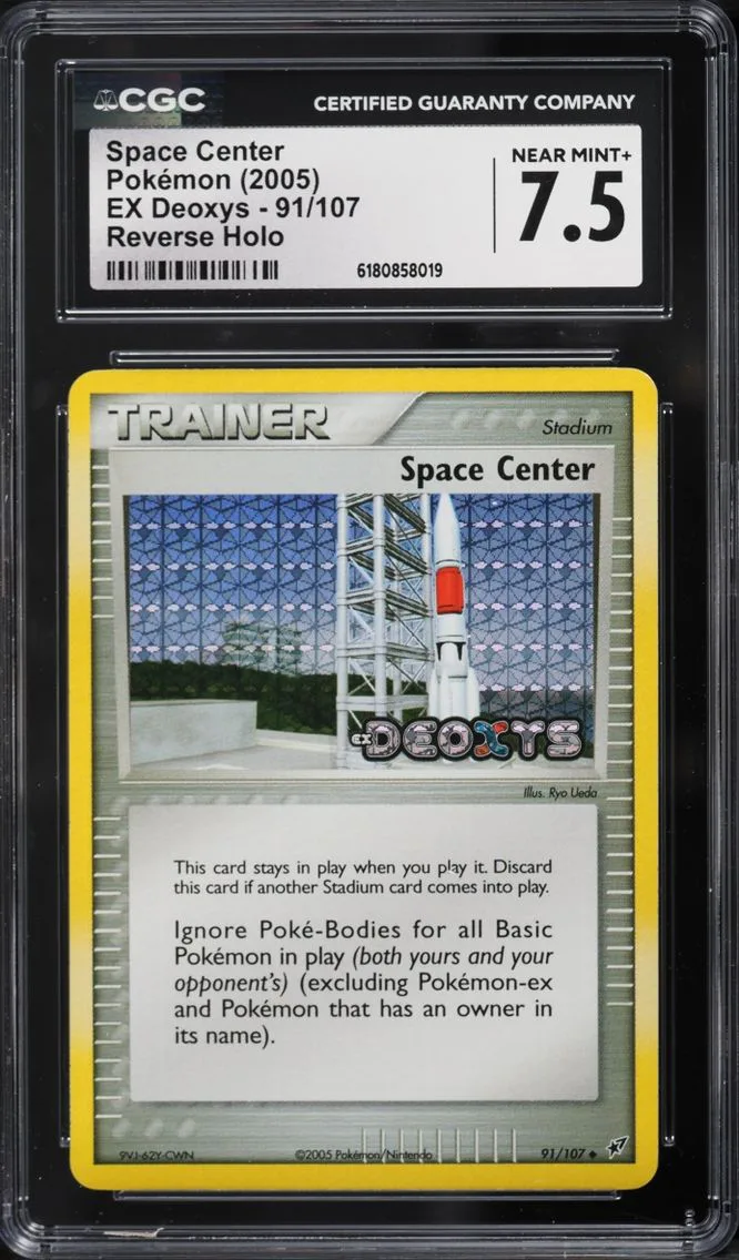2005 Pokemon EX Deoxys Reverse Holo Space Center #91 CGC 7.5 NRMT+