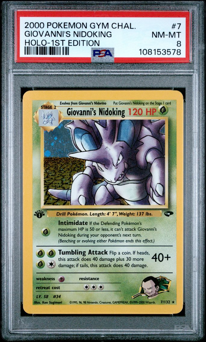 2000 #7 GIOVANNI'S NIDOKING PSA 8 GYM CHALLENGE POKEMON