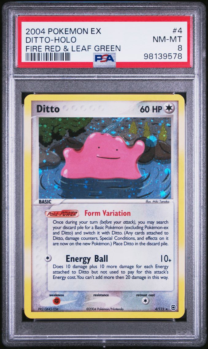 2004 #4 Ditto-Holo PSA 8 EX Fire Red & Leaf Green Pokemon