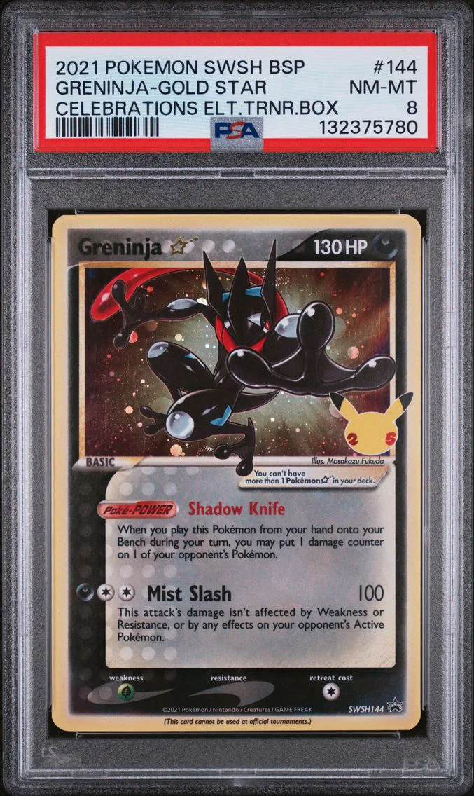 2021 #144 Greninja-Gold Star PSA 8 Swsh Black Star Promo