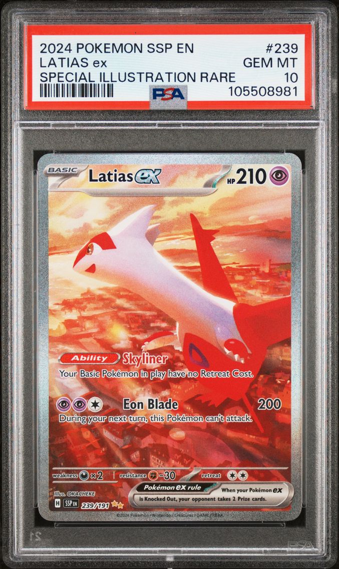 2024 #239 Latias EX PSA 10 Ssp EN-Surging Sparks