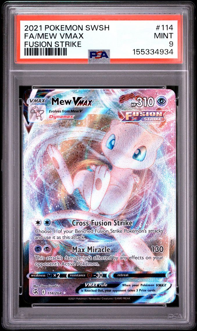 2021 #114 Full Art/Mew Vmax PSA 9 Sword & Shield Fusion Strike