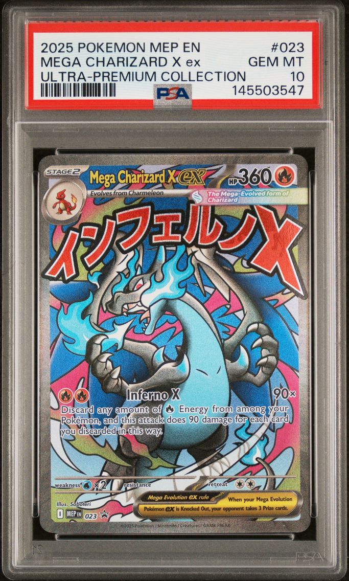 2025 #023 Mega Charizard X EX PSA 10 Mep EN-Me Black Star Promo