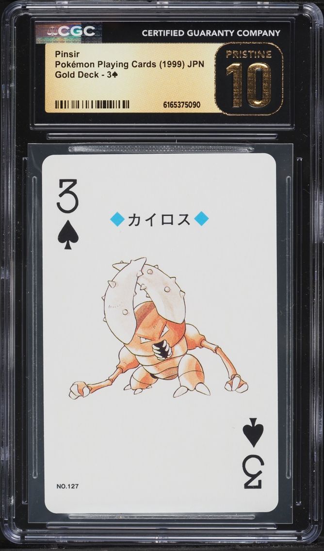 1999 Pokemon Japanese Gold Poker Set Nintendo Playing Cards Pinsir #127 CGC 10 PRISTINE