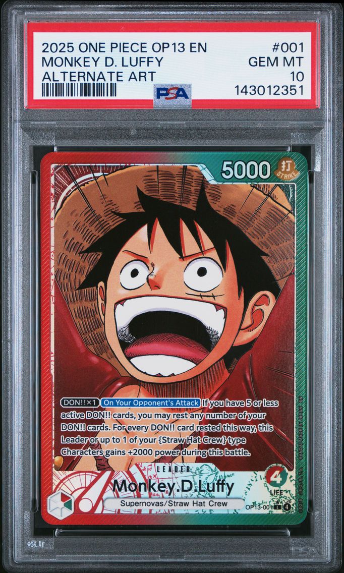 2025 #001 Monkey D. Luffy PSA 10 One Piece OP13-Carrying on His Will