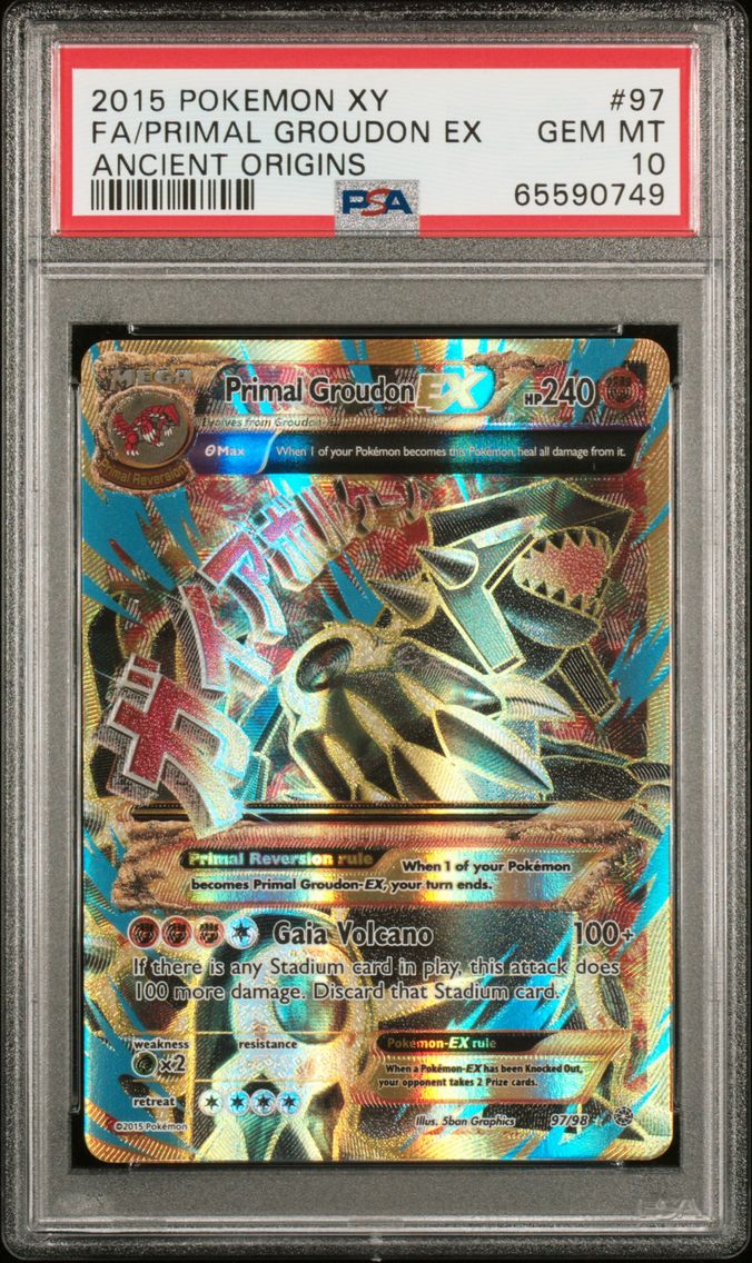 2015 #97 Full Art/Primal Groudon EX PSA 10 XY Ancient Origins