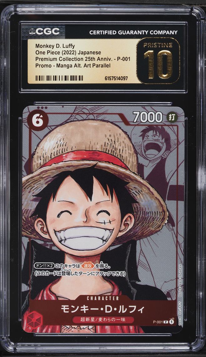 2022 #P-001 Manga Art Monkey D. Luffy CGC 10 PRISTINE Promo Premium 25th One Piece