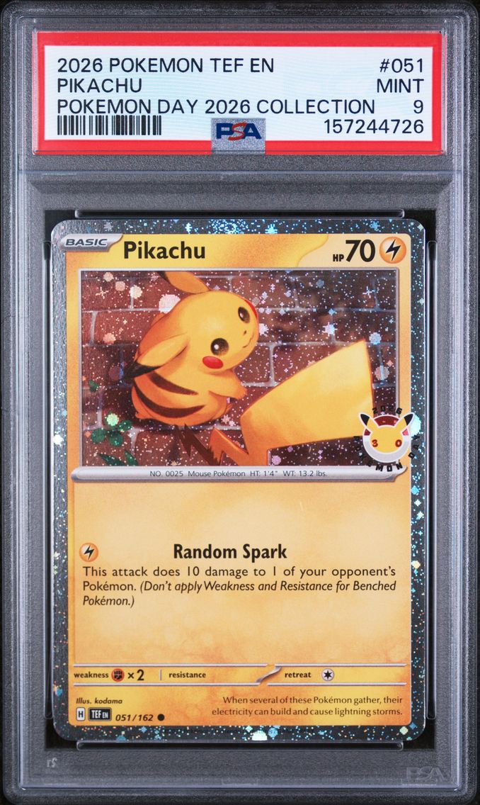 2026 #051 Pikachu PSA 9 Tef EN-Temporal Forces