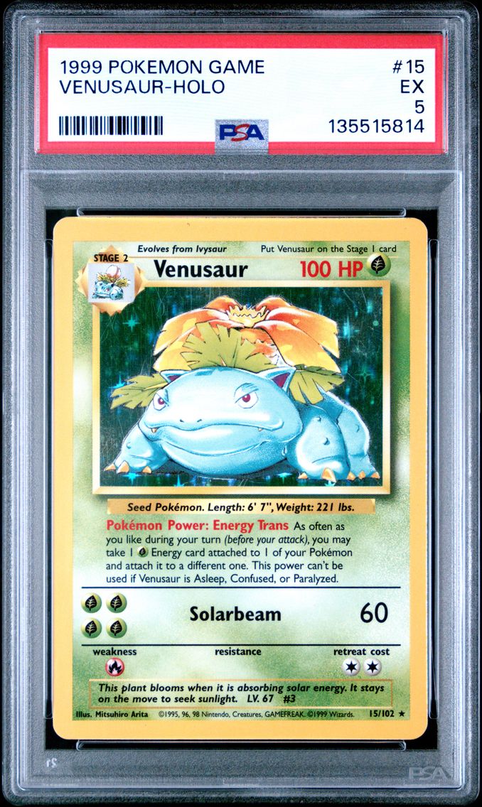 1999 #15 Venusaur-Holo PSA 5 Game Pokemon
