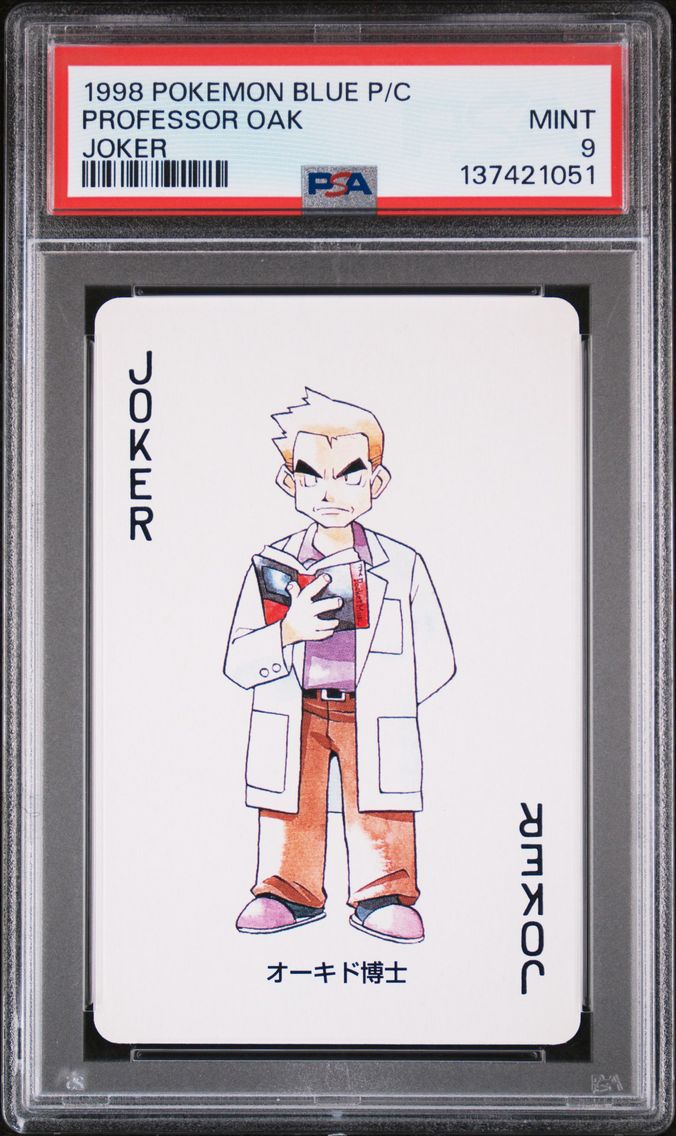 1998 #NA Professor Oak PSA 9 Blue Version Playing Cards