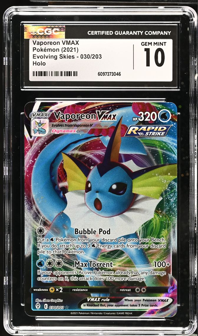 2021 #030 Vaporeon VMAX CGC 10 Evolving Skies - English