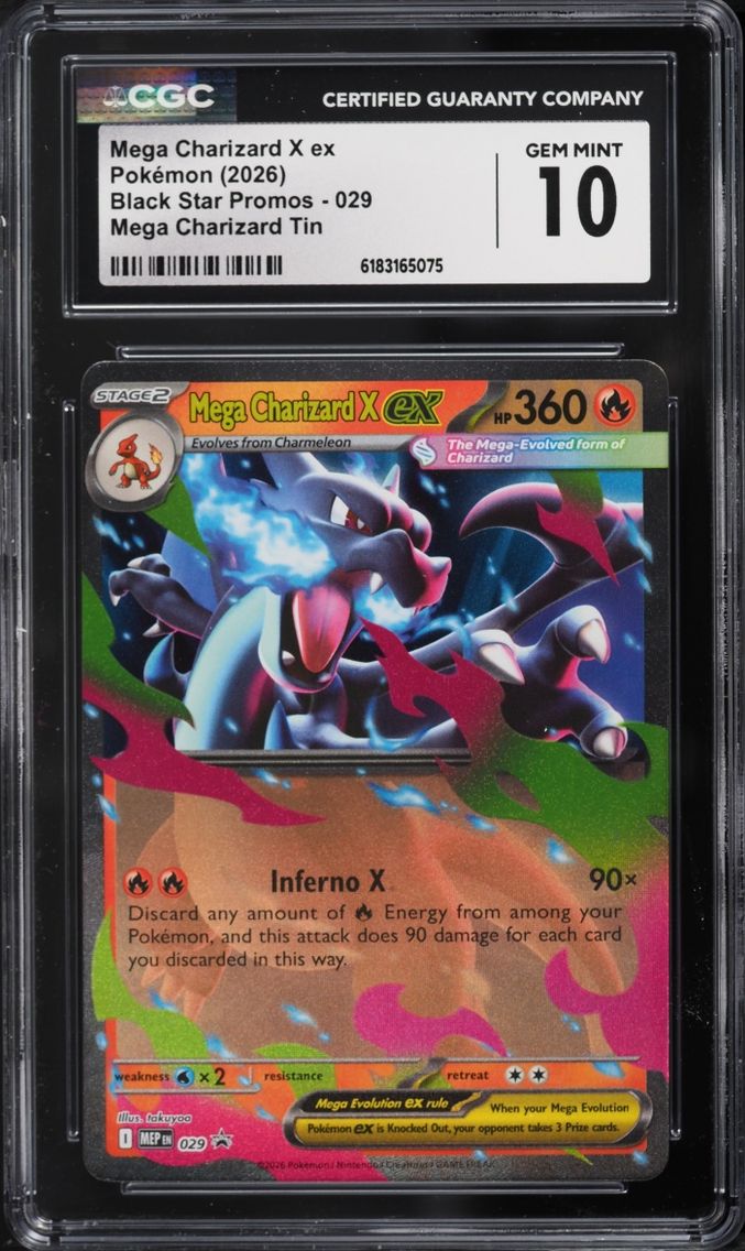 2026 Pokemon Mega Evolution Promo Tin Mega Charizard X EX #29 CGC 10 GEM MINT