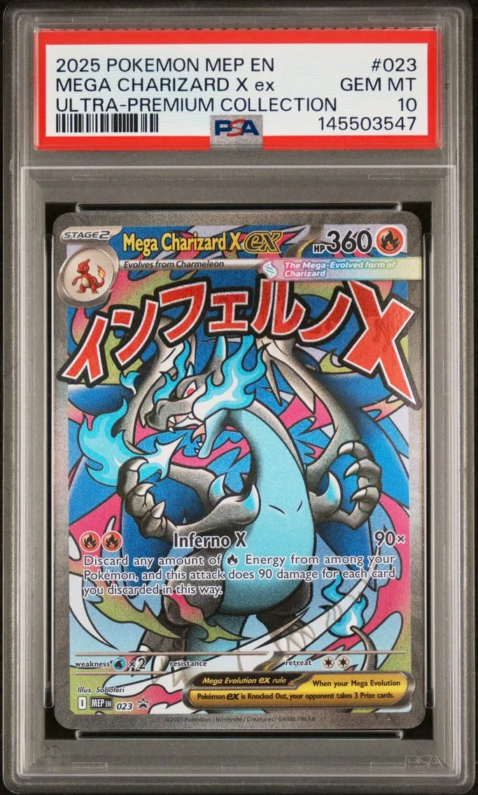2025 #023 Mega Charizard X EX PSA 10 Mep EN-Me Black Star Promo