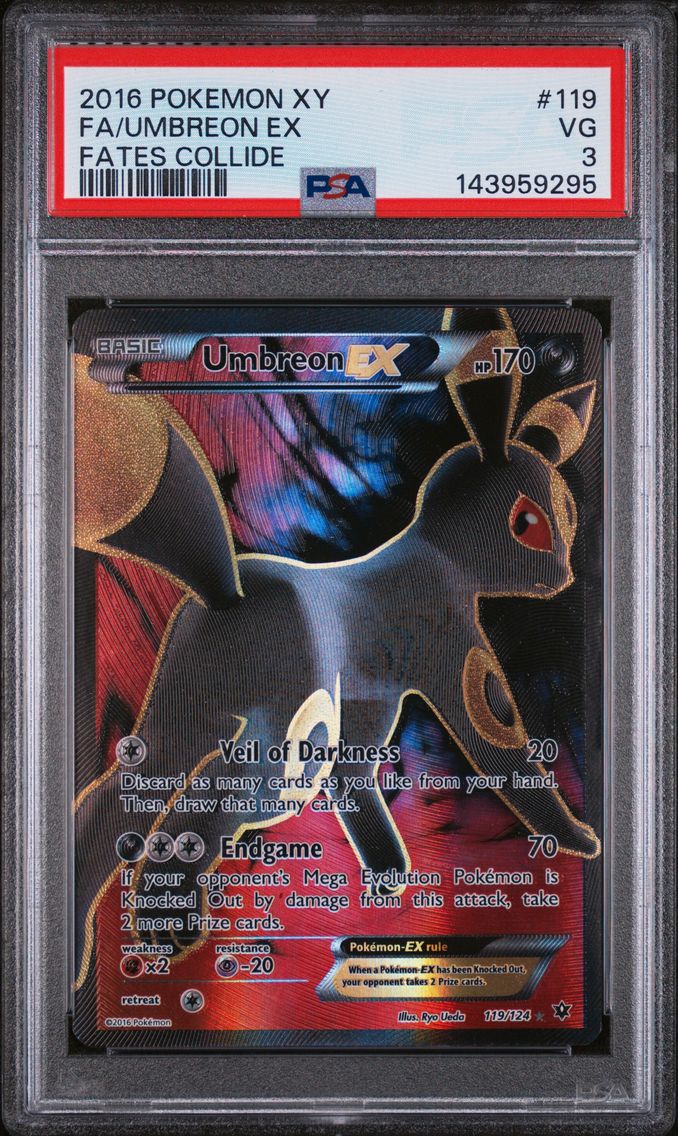 2016 #119 Full Art/Umbreon EX PSA 3 XY Fates Collide