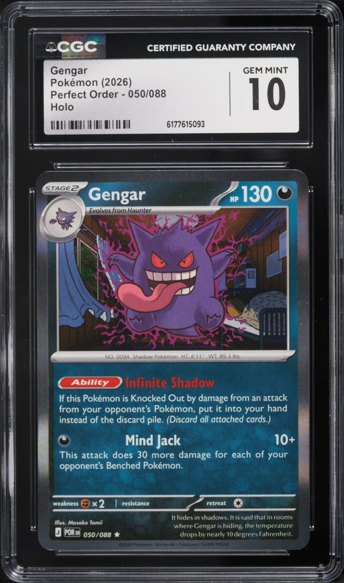 2026 Pokemon Mega Evolution Perfect Order Holo Gengar #50 CGC 10 GEM MINT