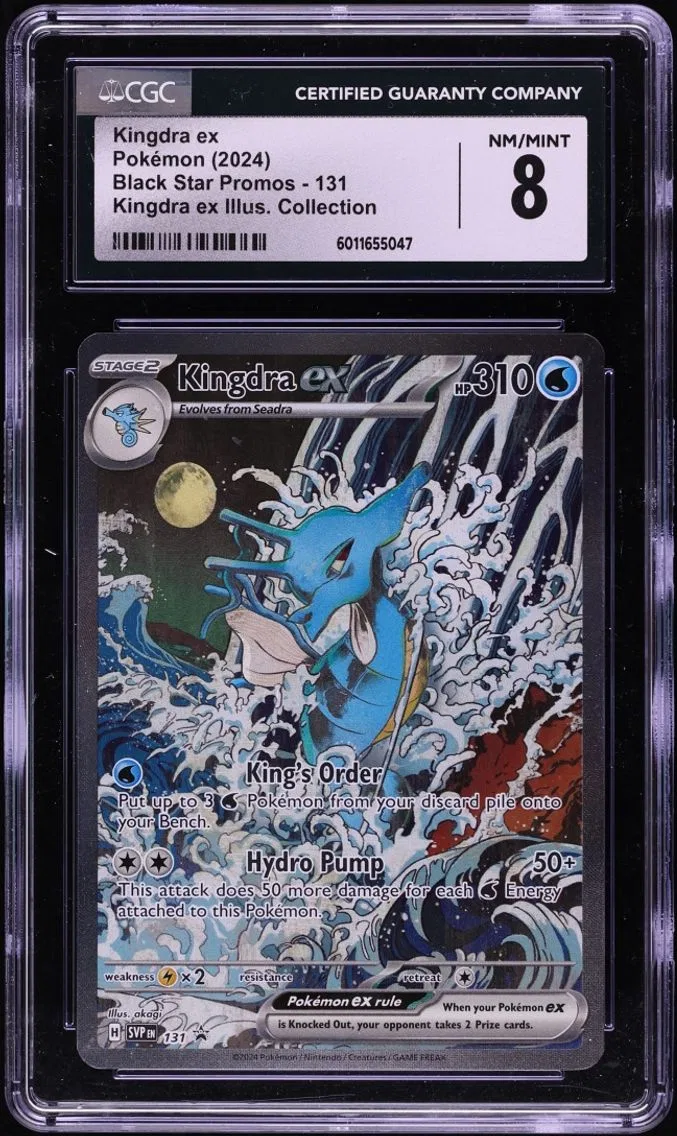 2024 Pokemon Scarlet & Violet Promo Special Illustration Full Art Kingdra Ex #131 CGC 8 NM-MT