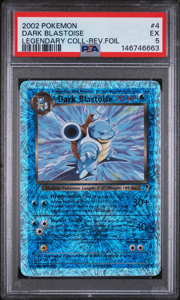 2002 #4 Dark Blastoise-Reverse Foil PSA 5 Legendary Collection