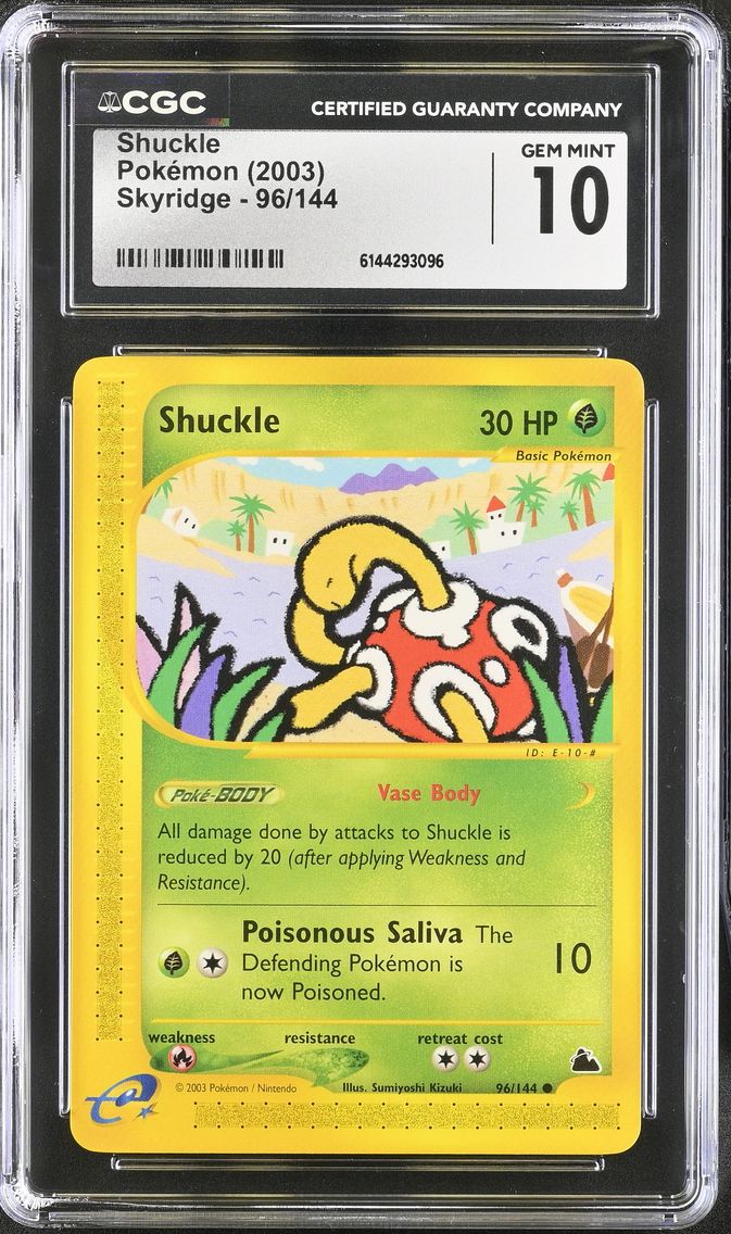 2003 #96 Shuckle CGC 10 Skyridge - English