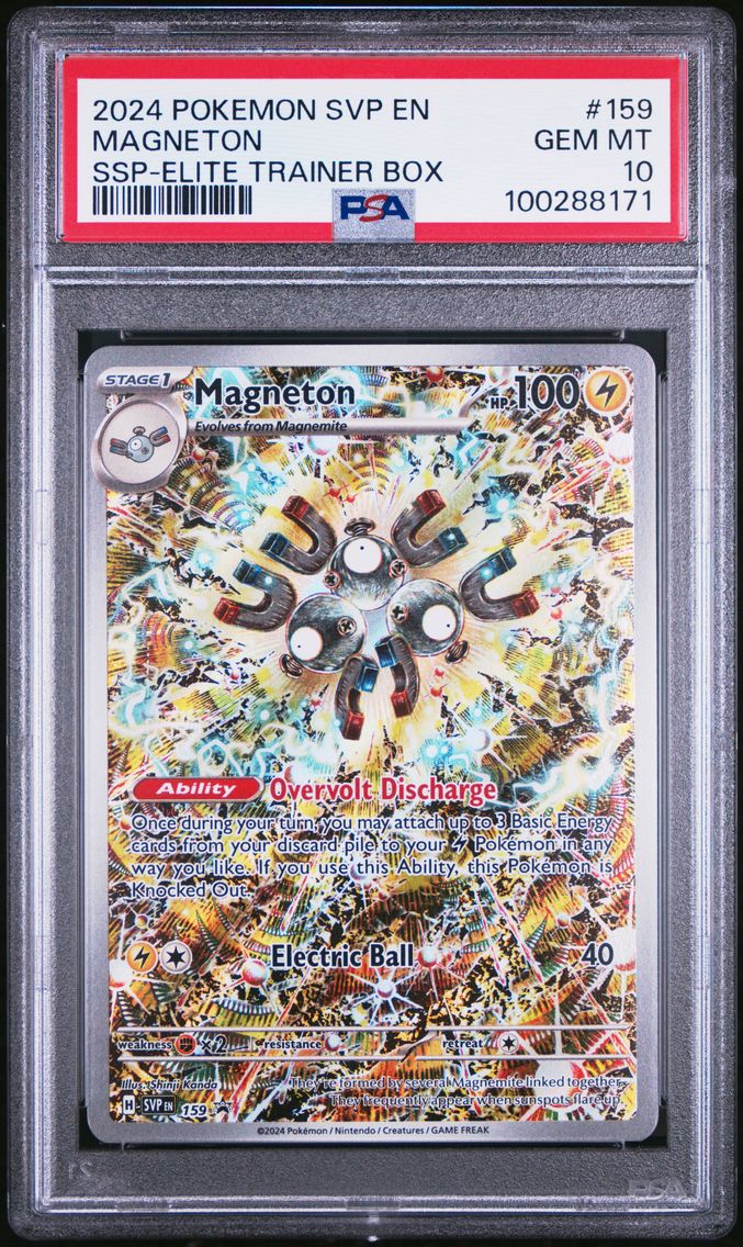 2024 #159 MAGNETON PSA 10 POKEMON SVP EN-SV BLACK STAR PROMO | SURGING SPARKS ELITE TRAINER BOX