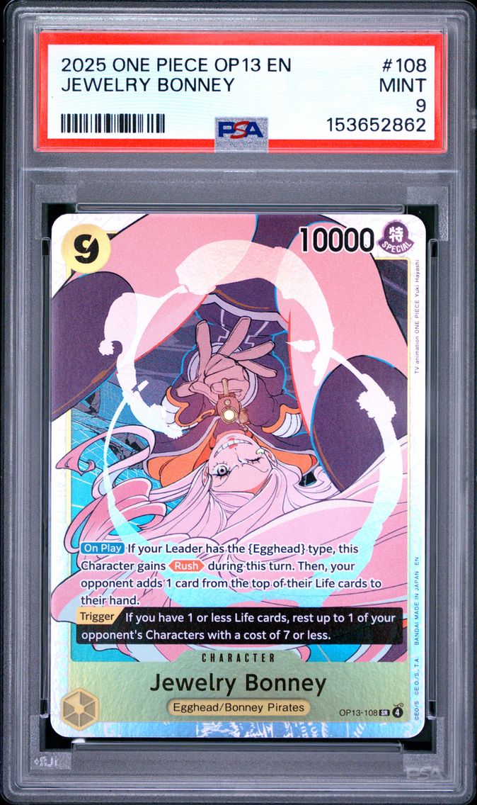 2025 #108 Jewelry Bonney PSA 9 One Piece OP13-Carrying on His Will