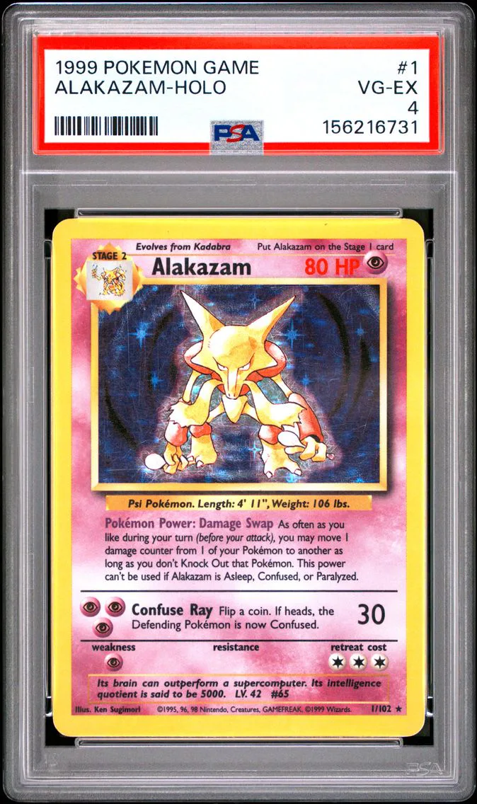1999 #1 Alakazam-Holo PSA 4 Game
